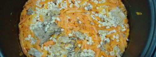 перловая каша с тушенкой в мультиварке. Шаг 8