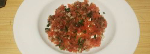 перловая каша с тушеной говядиной и конкассе из томатов. Шаг 7