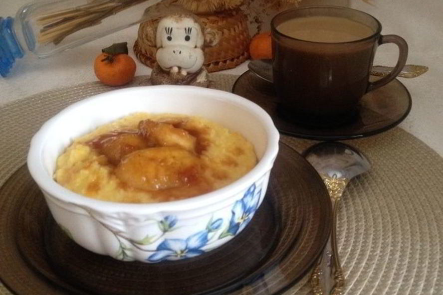 Рецепт апельсиновой пшенной каши с карамельным бананом