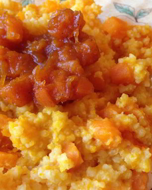 Простая пшенная каша с тыквой