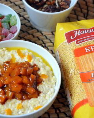 Пшенная каша с карамелизированной тыквой