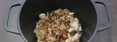 пшенная каша с картофелем и свининой. Шаг 6