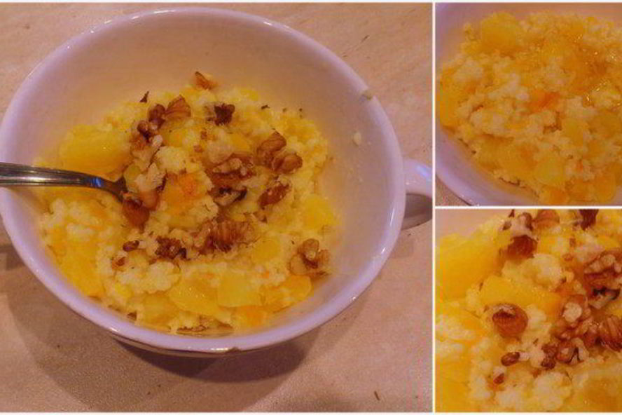 Рецепт пшенной каши с тыквой и апельсином на пару