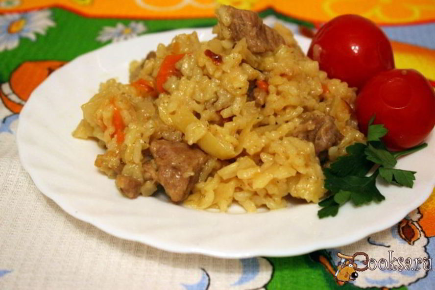 Рецепт ароматной рисовой каши с мясом и капустой