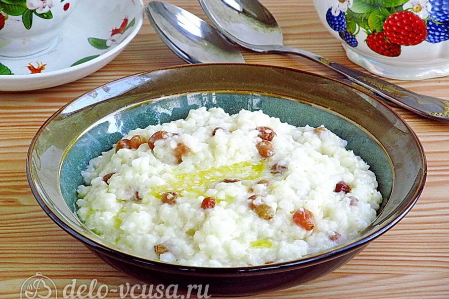 Рецепт рисовой каши на молоке с изюмом