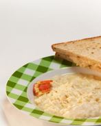 Рисовая каша с ревенем и тосты с кремом из ревеня