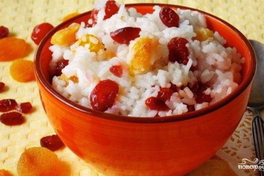 Рецепт рисовой каши с сухофруктами