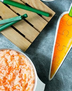 Рисовая каша с тыквенным пюре и морковью