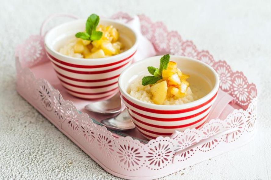 Рецепт рисовой каши с ванилью и яблоками