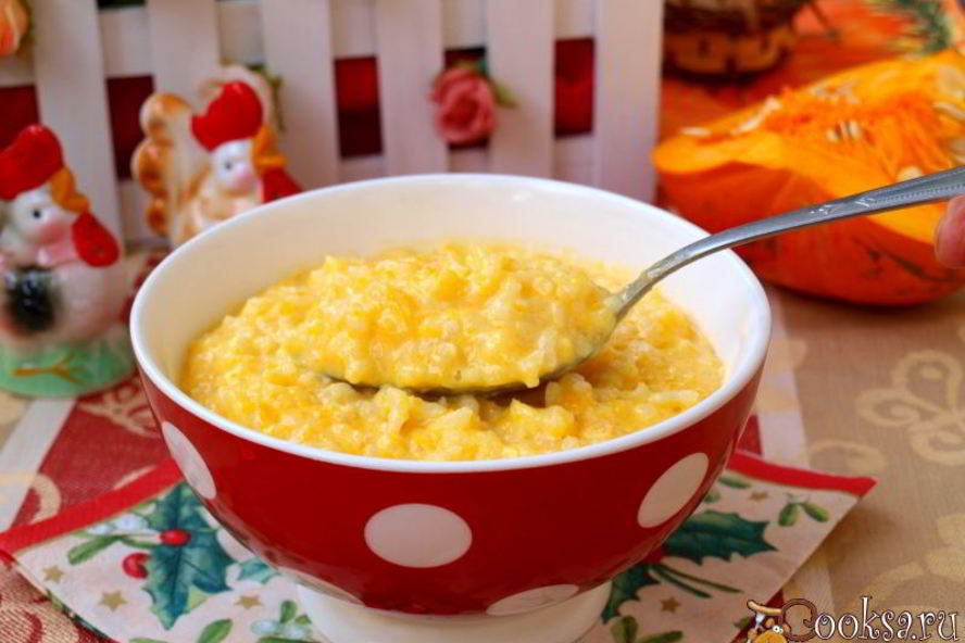 Рецепт тыквенно-рисовой каша на молоке