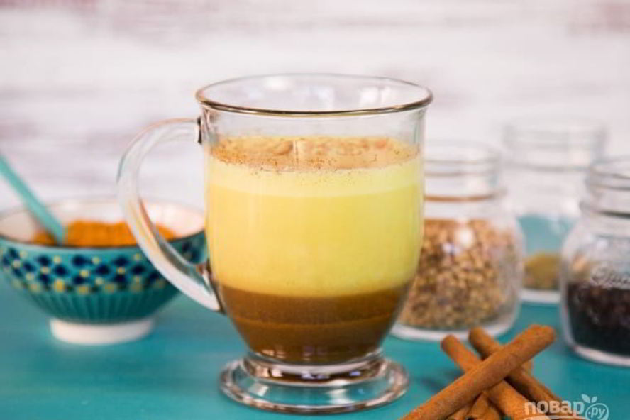 Рецепт чая латте с куркумой