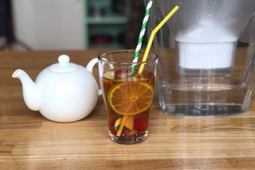 Рецепт холодного чая с малиной и лимоном