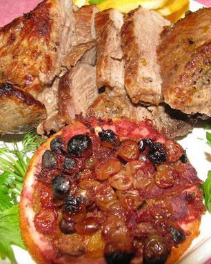 Свинина Глинтвейн с апельсинами