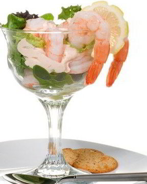 Коктейль из креветок со сливочным соусом с хреном