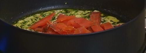 спагетти с копченой форелью и джином. Шаг 8