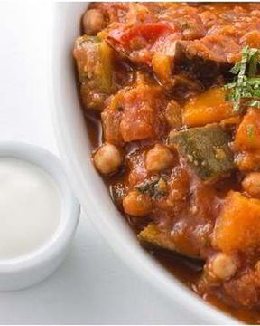 Таджин с нутом и баклажанами