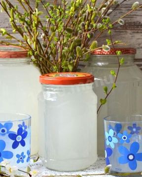 Квас из березового сока с хлебом