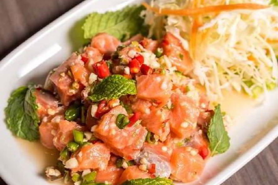 Рецепт семги мохито с салатом из фенхеля