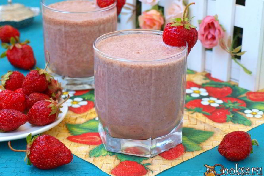 Рецепт клубнично-шоколадного молочный коктейль