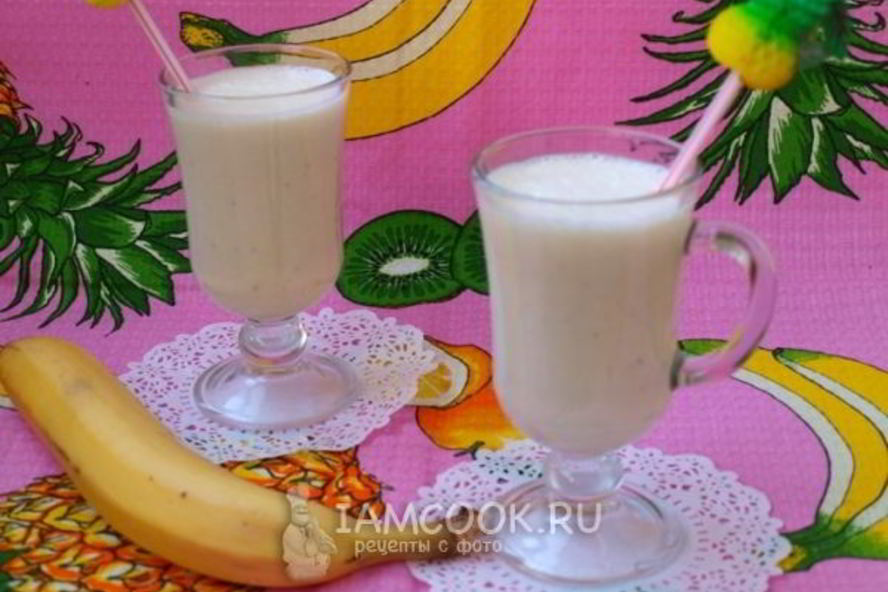Рецепт молочно-бананового коктейль