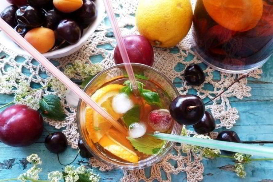 Рецепт безалкогольной сангрии на зеленом чае