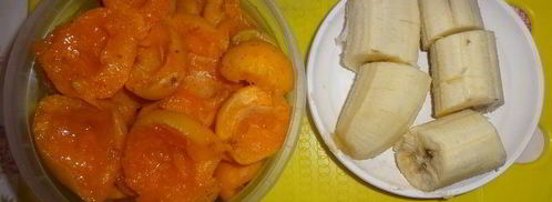 смузи с абрикосами, бананом и мацони. Шаг 3