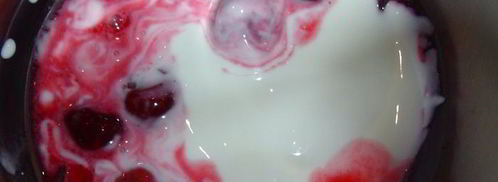 вишневый смузи с йогуртом и овсяными хлопьями. Шаг 3