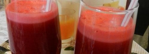 сок из свеклы, яблок, моркови и лимона. Шаг 9