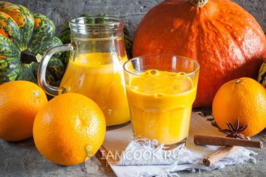 Рецепт сока из тыквы с апельсином