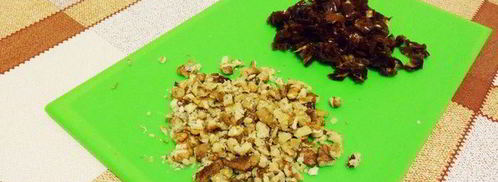 фруктовый салат с орехами и финиками. Шаг 6