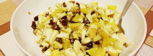 фруктовый салат с орехами и финиками. Шаг 8