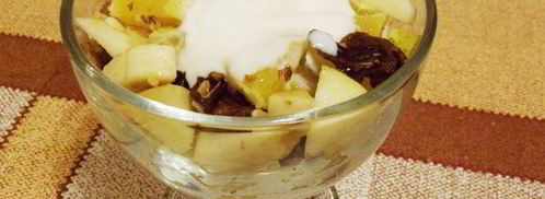 фруктовый салат с орехами и финиками. Шаг 9