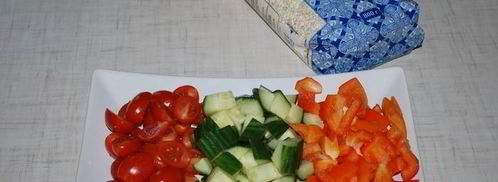 греческий салат с перловкой. Шаг 4