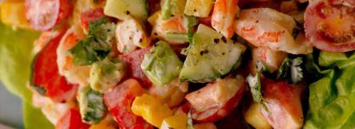 салат из авокадо с креветками под греческим йогуртом. Шаг 5