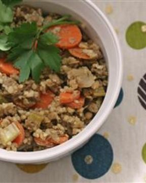 Салат из гречки и чечевицы