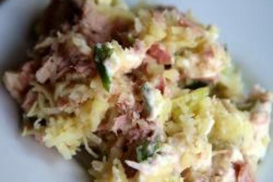 Рецепт картофельного салата с консервированной рыбой