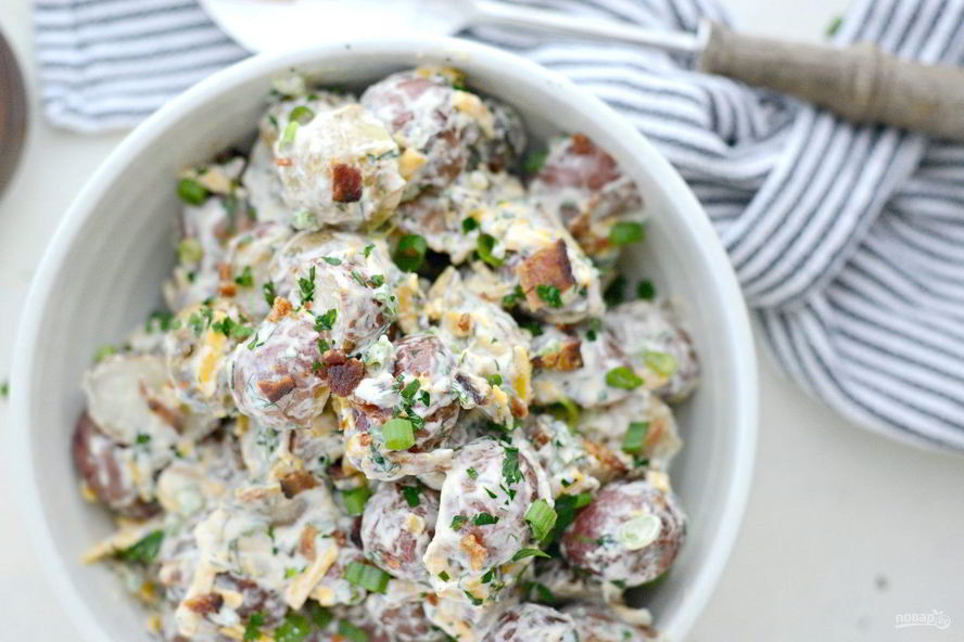 Рецепт салата из картофеля и бекона