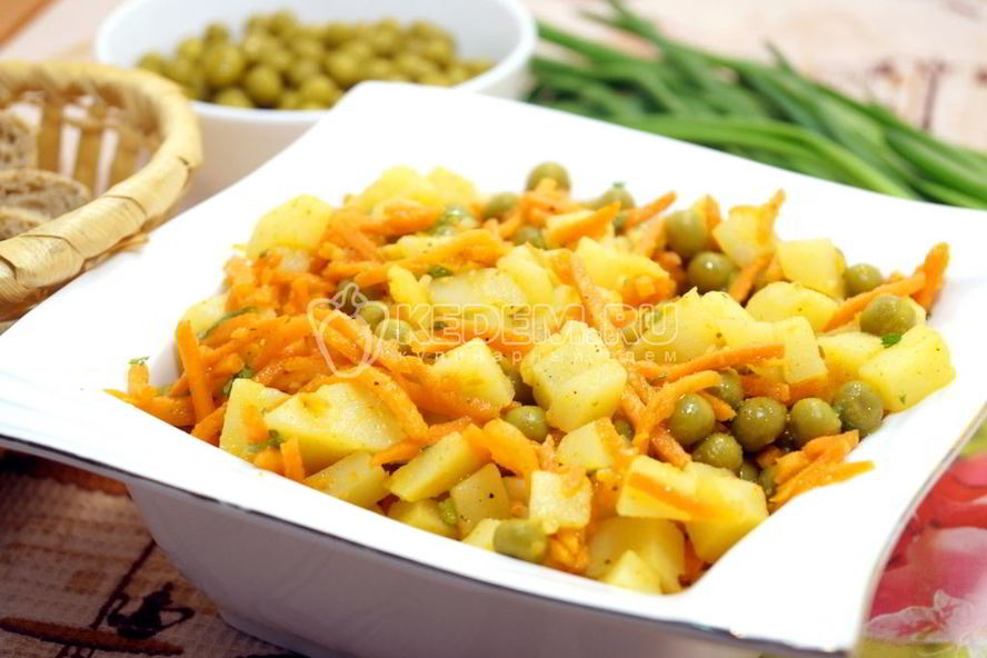 Рецепт салата из картофеля с морковью по-корейски
