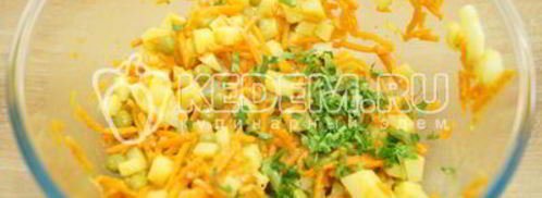 салат из картофеля с морковью по-корейски. Шаг 7