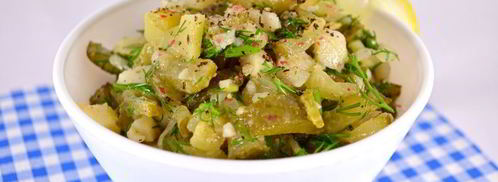 салат с картофелем и маринованными огурцами. Шаг 5