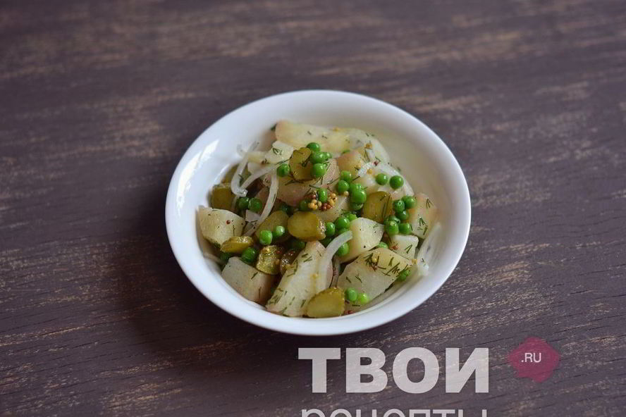 Рецепт салата с картофелем и зеленым горошком