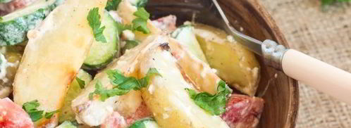 салат с запеченным картофелем. Шаг 12