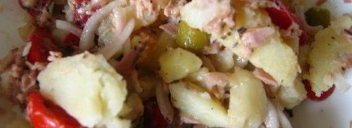 теплый салат с картофелем и тунцом. Шаг 10