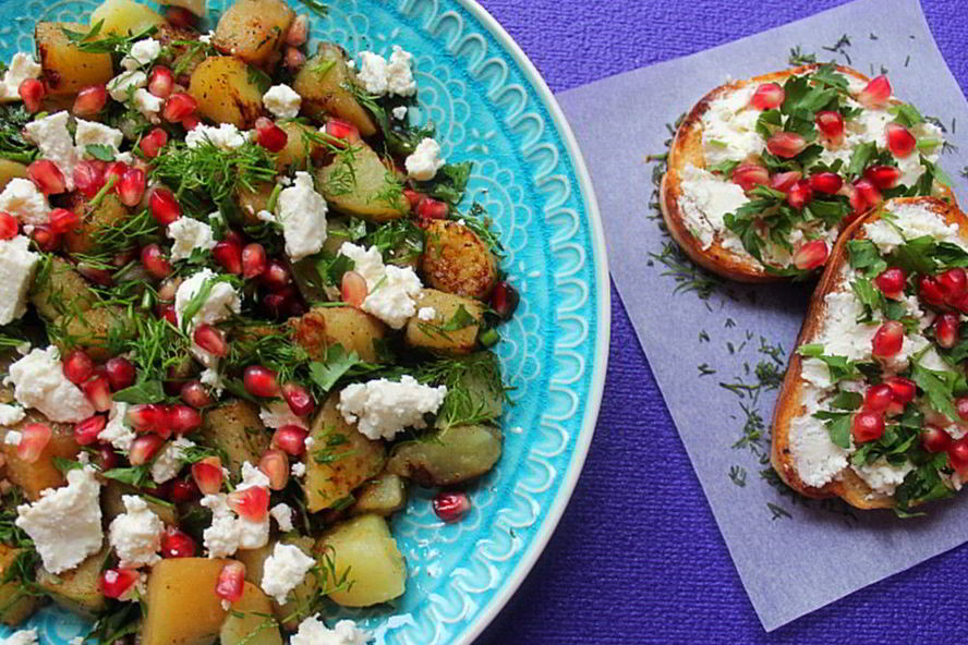 Рецепт теплого салата с картофелем