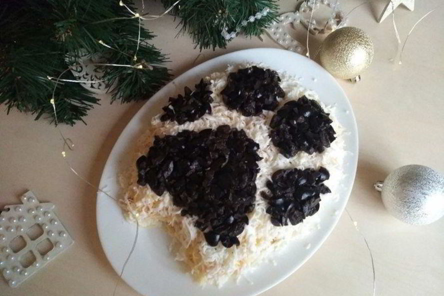 Рецепт новогоднего салата собачья лапка