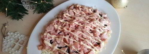 новогодний салат собачья лапка. Шаг 7