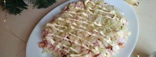 новогодний салат собачья лапка. Шаг 8