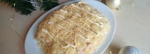 новогодний салат собачья лапка. Шаг 9