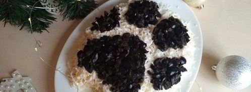 новогодний салат собачья лапка. Шаг 11