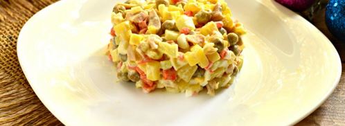 оливье с кальмарами. Шаг 6